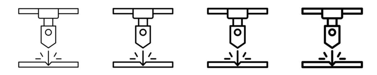 Laser Cutting  Icon Set Different Style Collection
