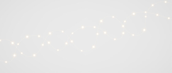 Vector Christmas lights on a transparent background. Christmas light PNG. Garland for holiday cards and banners overlay background	
 