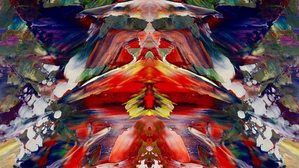 Fototapeta premium Abstract art background . Hand painting artwork on canvas .