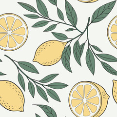 Mixed flower leaf and fruits pattern