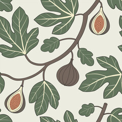 Mixed flower leaf and fruits pattern