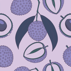 Mixed flower leaf and fruits pattern