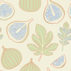Mixed flower leaf and fruits pattern