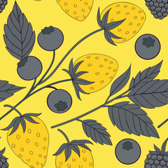 Mixed flower leaf and fruits pattern