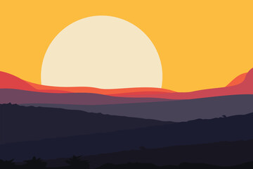 Fototapeta premium Sun, story, mountain, hill, sunset, sunrise, artwork