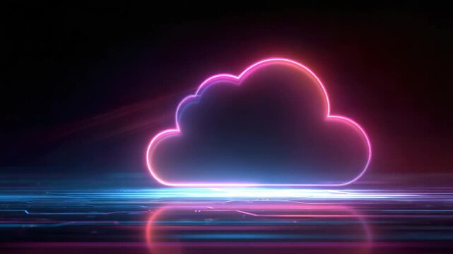 digital cloud in web space illustrated animation