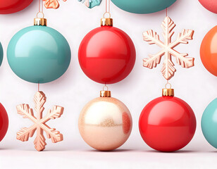Vintage groovy Christmas bauble repeat snowflakes brings joy with colorful retro funky accents