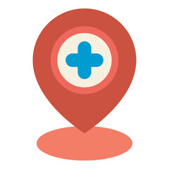 Fototapeta premium hospital healthcare location flat icon