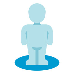 you are here symbolized standing person flat icon