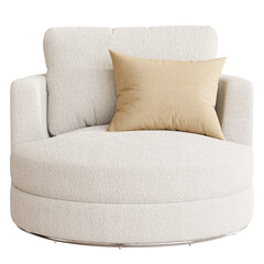 White chair with a tan pillow on it