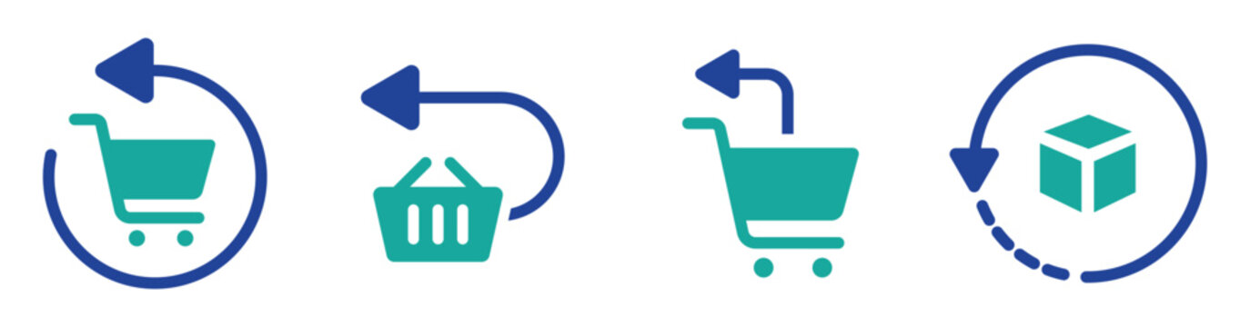 Product Exchange and Refund Outline Symbols &ndash; Clean stroke icons for retail return actions