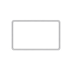 Naklejka premium Simple Minimalist Rectangle Frame Outline with Rounded Corners Vector Graphic isolated on Transparent Background