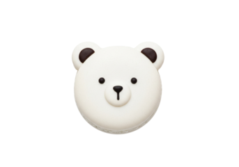 Cute Minimalist White Polar Bear Head Isolated on a Clean White Background