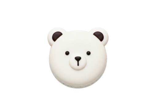 Cute Minimalist White Polar Bear Head Isolated on a Clean White Background
