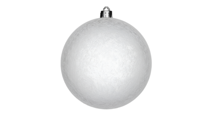 Textured White Frosted Christmas Ball Ornament with Silver Cap