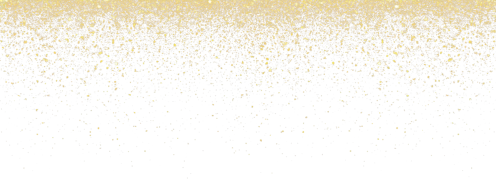 Falling gold sparkles and dust frame transparent PNG..