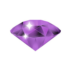 Illustration of a purple Gemstone. Diamond shape