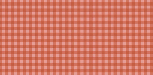Light orange gingham pattern, checkered picnic fabric, vector repeat background