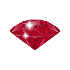 Illustration of a red Ruby Gemstone