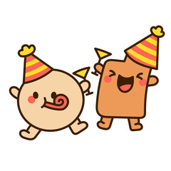 Funny Mascots Celebrating Drinking Party