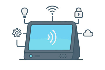 Smart display controlling home automation, security, lighting, and cloud network functions
