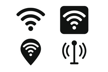 Universal glyphs for Wi-Fi connection, hotspot location, and antenna transmission signals