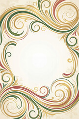 Elegant Christmas Swirl Border with Copy Space