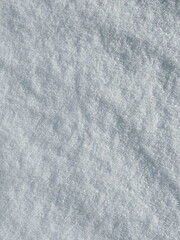 Close-up texture of fresh snow in winter sunlight.