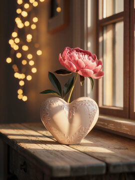 a flower in a herta shaped vase 