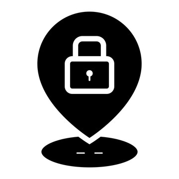lock privacy location glyph icon