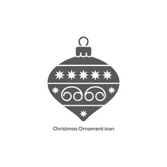 Obraz premium Vintage Christmas Ornament Icon Silhouette with Decorative Stars, Elegant Holiday Bauble Vector Illustration for Tree Decor and Seasonal Design