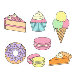 Delightful assortment of sweets illustrated with care offers a cheerful culinary treat