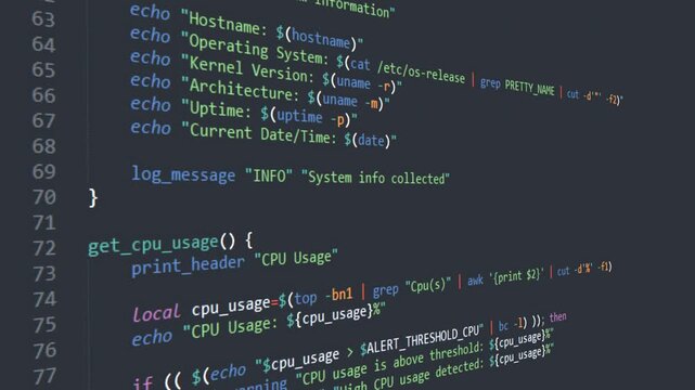 Shell script scrolling down