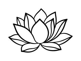 Fototapeta premium Simple Lotus Flower Outline