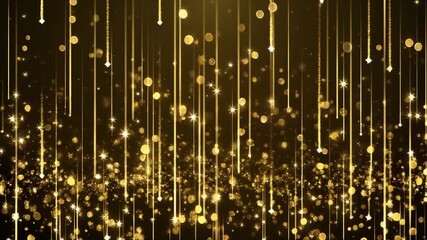 Abstract Gold Particle Rain Awards Ceremony Background - Powered by Adobe