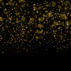 Gold Bokeh Glitter Background Elegant Sparkling Light Effect on Black, Golden Sparkle Bokeh, Falling Gold Bokeh, Festive Glitter Background, Golden Glitter Dust Overlay, Elegant Shimmer Light Texture