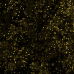 Gold Bokeh Glitter Background Elegant Sparkling Light Effect on Black, Golden Sparkle Bokeh, Falling Gold Bokeh, Festive Glitter Background, Golden Glitter Dust Overlay, Elegant Shimmer Light Texture