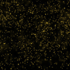 Gold Bokeh Glitter Background Elegant Sparkling Light Effect on Black, Golden Sparkle Bokeh, Falling Gold Bokeh, Festive Glitter Background, Golden Glitter Dust Overlay, Elegant Shimmer Light Texture