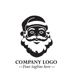 Santa Claus Logo Symbol in Black on White Background for Classic Holiday Branding and Design ArtPlus