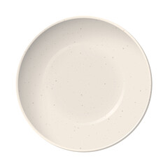 Top view of empty circle bowl beige color with grainy texture