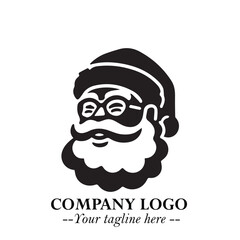 Santa Claus Logo Symbol in Black on White Background for Classic Holiday Branding and Design ArtPlus