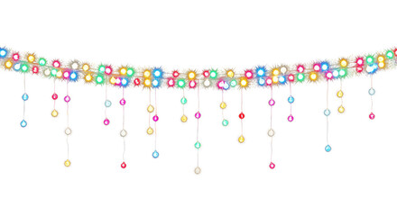 Holiday party string lights header for seasonal retail promotion plus year end event invitations or store window signage where marketers need an easy festive top border around ads and announcements