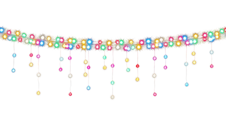 Holiday party string lights header for seasonal retail promotion plus year end event invitations or store window signage where marketers need an easy festive top border around ads and announcements