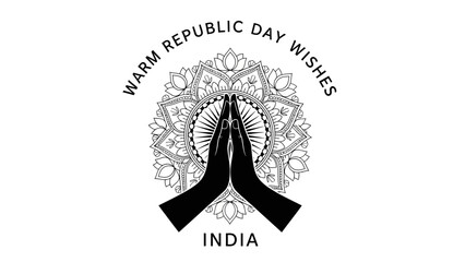 Line art illustration celebrating Qatar Independence Day 1971 with Doha skyline skyscrapers.