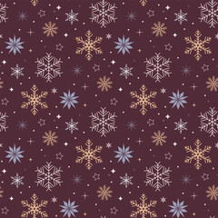 winter pattern with snowflakes