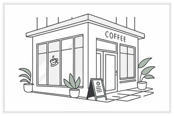 Hand Drawn Coffee Shop Illustration Set Cafe Icons, Barista Elements, Coffee Equipment