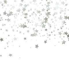 Silver Foil Falling Stars Background, Elegant Sparkle Overlay, Silver Falling Stars, Metallic Foil Sparkle Effect, Silver Star Confetti Fall,  Luxury Holiday Background