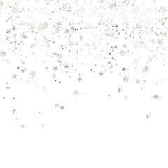 Fototapeta premium Silver Foil Falling Stars Background, Elegant Sparkle Overlay, Silver Falling Stars, Metallic Foil Sparkle Effect, Silver Star Confetti Fall, Luxury Holiday Background