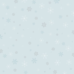 Flat Snowflake Icons Pattern – Simple Winter Design Background