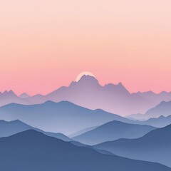 Obraz premium sunset in mountains graphic art